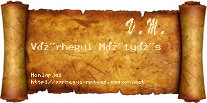 Várhegyi Mátyás névjegykártya